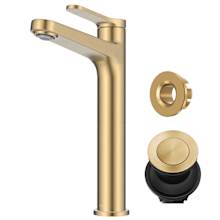 Indy 1.2 GPM Vessel Single Hole Bathroom Faucet with Push Push Pop-Up Drain Assembly and Overflow Cap