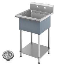 Kore 24" Free Standing Single Basin Stainless Steel Utility Sink with Basket Strainer