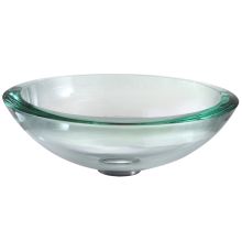 17" Clear Glass Vessel Bathroom Sink Only