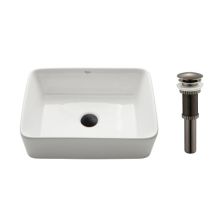 18-3/4" Ceramic Vessel Bathroom Sink - Includes Pop-Up Drain