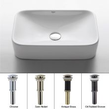 19-1/4" Ceramic Vessel Bathroom Sink - Includes Pop-Up Drain