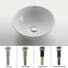 15-3/4" Ceramic Vessel Bathroom Sink - Includes Pop-Up Drain