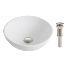 Elavo 13-11/16" Vitreous China Vessel Bathroom Sink - Pop-up Drain Assembly Included