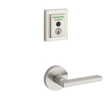 Halifax Passage Lever and 959 Fingerprint Contemporary Halo WiFi Enabled Deadbolt Combo Pack with SmartKey