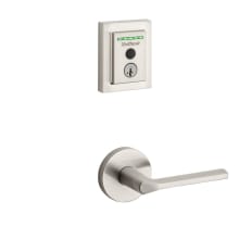 Lisbon Passage Lever and 959 Fingerprint Contemporary Halo WiFi Enabled Deadbolt Combo Pack with SmartKey