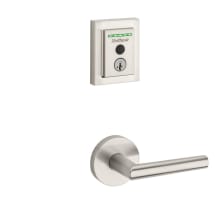 Milan Passage Lever and 959 Fingerprint Contemporary Halo WiFi Enabled Deadbolt Combo Pack with SmartKey
