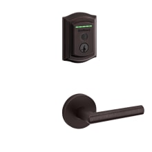 Milan Passage Lever and 959 Fingerprint Traditional Halo WiFi Enabled Deadbolt Combo Pack with SmartKey