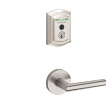 Milan Passage Lever and 959 Fingerprint Traditional Halo WiFi Enabled Deadbolt Combo Pack with SmartKey
