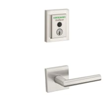 Milan Passage Lever and 959 Fingerprint Contemporary Halo WiFi Enabled Deadbolt Combo Pack with SmartKey