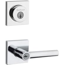 Milan (Square Rosette) Lever and 158 Deadbolt Combo Pack with SmartKey