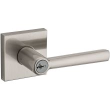 Montreal Keyed Entry Single Cylinder Door Lever Set with Square Rosette and SmartKey Technology from the Signature Series