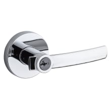 Sydney Keyed Entry Single Cylinder Door Lever Set with Round Rosette and SmartKey Technology from the Signature Series