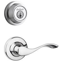 Balboa Passage Lever Set and Single Cylinder Keyed Entry Deadbolt Combo with SmartKey from the Contemporary Collection
