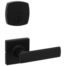 Breton Passage Lever Set and Single Cylinder Keyed Entry Deadbolt Combo with SmartKey from the Midtown Collection