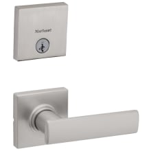 Breton Passage Lever Set and Single Cylinder Keyed Entry Deadbolt Combo with SmartKey from the Downtown Collection