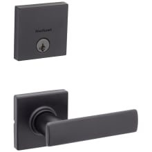 Breton Passage Lever Set and Single Cylinder Keyed Entry Deadbolt Combo with SmartKey from the Downtown Collection