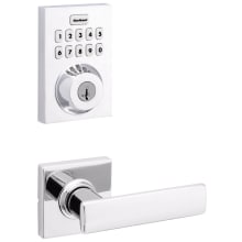 Breton Passage Lever Set and Electronic Keyless Entry Deadbolt Combo Pack with SmartKey from the Home Connect Collection