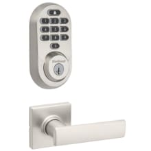 Breton Passage Lever Set and Electronic Keyless Entry Deadbolt Combo Pack with SmartKey from the Halo Collection