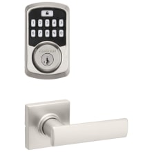 Breton Passage Lever Set and Electronic Keyless Entry Deadbolt Combo Pack with SmartKey from the Aura Collection