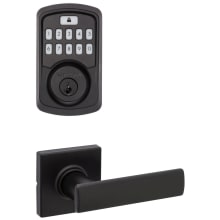 Breton Passage Lever Set and Electronic Keyless Entry Deadbolt Combo Pack with SmartKey from the Aura Collection