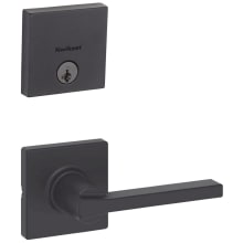 Casey Passage Lever Set and Single Cylinder Keyed Entry Deadbolt Combo with SmartKey from the Downtown Collection