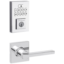 Casey Passage Lever Set and Electronic Keyless Entry Deadbolt Combo Pack with SmartKey from the SmartCode Deadbolts Touchpad Collection