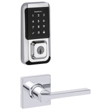 Casey Passage Lever Set and Electronic Keyless Entry Deadbolt Combo Pack with SmartKey from the Halo Collection