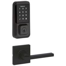 Casey Passage Lever Set and Electronic Keyless Entry Deadbolt Combo Pack with SmartKey from the Halo Collection