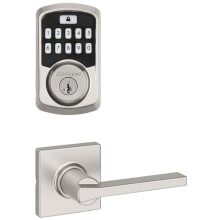 Casey Passage Lever Set and Electronic Keyless Entry Deadbolt Combo Pack with SmartKey from the Aura Collection