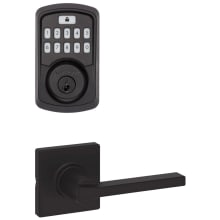 Casey Passage Lever Set and Electronic Keyless Entry Deadbolt Combo Pack with SmartKey from the Aura Collection