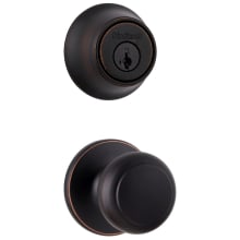 Cove Passage Knob Set and Single Cylinder Keyed Entry Deadbolt Combo with SmartKey from the 660 Series