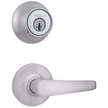 Delta Passage Lever Set and Single Cylinder Keyed Entry Deadbolt Combo with SmartKey from the 660 Series