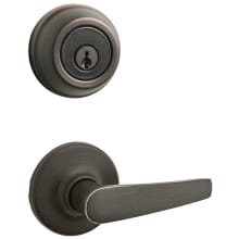 Delta Passage Lever Set and Single Cylinder Keyed Entry Deadbolt Combo with SmartKey from the 780 Series