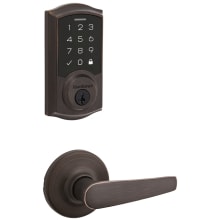 Delta Passage Lever Set and Electronic Keyless Entry Deadbolt Combo Pack with SmartKey from the SmartCode Deadbolts Touchscreen Collection