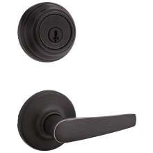 Delta Passage Lever Set and Single Cylinder Keyed Entry Deadbolt Combo with SmartKey from the 980 Series
