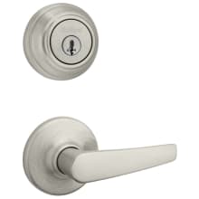 Delta Passage Lever Set and Single Cylinder Keyed Entry Deadbolt Combo with SmartKey from the 980 Series