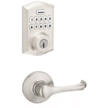 Dorian Passage Lever Set and Electronic Keyless Entry Deadbolt Combo Pack with SmartKey from the Home Connect Collection