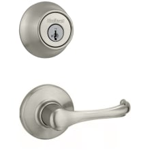 Dorian Passage Lever Set and Single Cylinder Keyed Entry Deadbolt Combo with SmartKey from the 660 Series