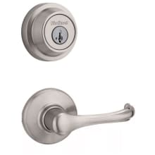 Dorian Passage Lever Set and Single Cylinder Keyed Entry Deadbolt Combo with SmartKey from the Contemporary Collection