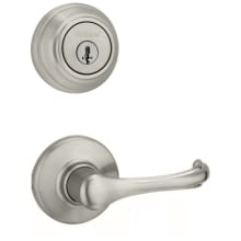 Dorian Passage Lever Set and Single Cylinder Keyed Entry Deadbolt Combo with SmartKey from the 980 Series