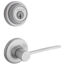 Ladera Passage Lever Set and Single Cylinder Keyed Entry Deadbolt Combo with SmartKey from the Contemporary Collection