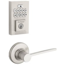 Ladera Passage Lever Set and Electronic Keyless Entry Deadbolt Combo Pack with SmartKey from the SmartCode Deadbolts Touchpad Collection
