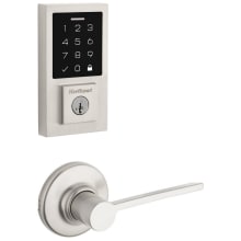 Ladera Passage Lever Set and Electronic Keyless Entry Deadbolt Combo Pack with SmartKey from the SmartCode Deadbolts Touchscreen Collection