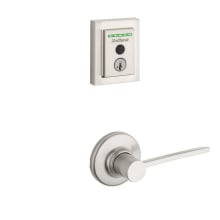 Ladera Passage Lever and 959 Fingerprint Contemporary Halo WiFi Enabled Deadbolt Combo Pack with SmartKey