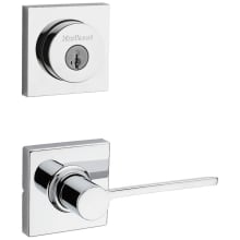 Ladera Passage Lever Set and Single Cylinder Keyed Entry Deadbolt Combo with SmartKey from the Halifax Collection