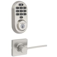 Ladera Passage Lever Set and Electronic Keyless Entry Deadbolt Combo Pack with SmartKey from the Halo Collection