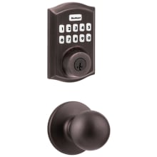 Polo Passage Knob Set and Electronic Keyless Entry Deadbolt Combo Pack with SmartKey from the Home Connect Collection