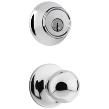 Polo Passage Knob Set and Single Cylinder Keyed Entry Deadbolt Combo with SmartKey from the 660 Series