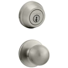 Polo Passage Knob Set and Single Cylinder Keyed Entry Deadbolt Combo with SmartKey from the 780 Series