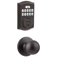 Polo Passage Knob Set and Electronic Keyless Entry Deadbolt Combo Pack with SmartKey from the SmartCode Deadbolts Touchpad Collection